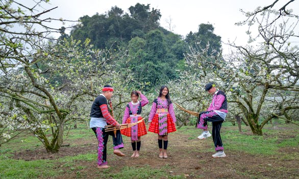 a vibrant community garden with children working together