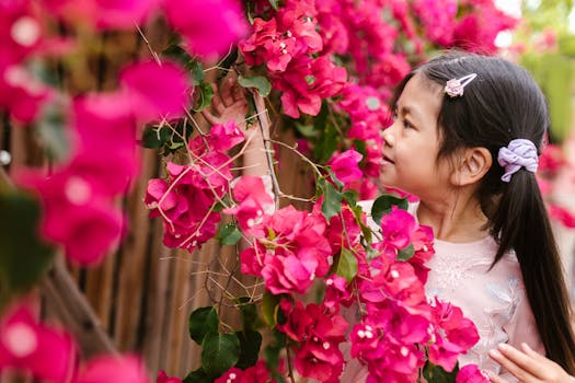 children observing plant growth