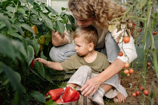 children gardening together