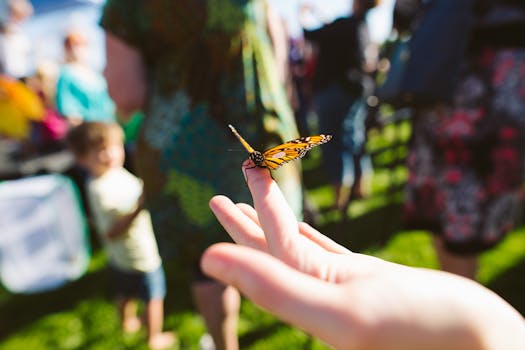 kids creating a butterfly garden