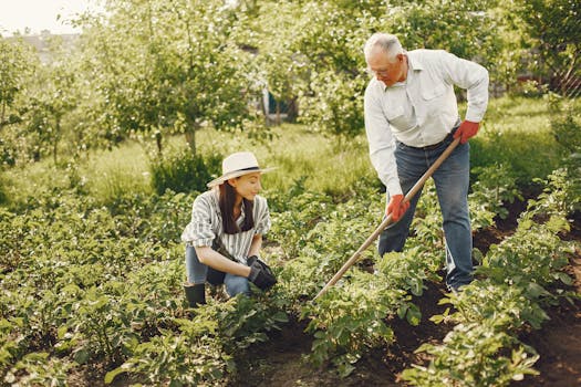 family planting seeds together