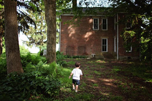 children exploring a garden