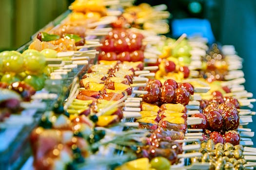 colorful fruit skewers