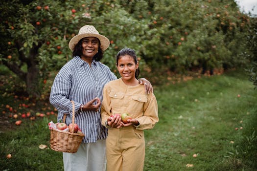 family gardening together