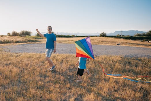 kids playing with waterproof kites