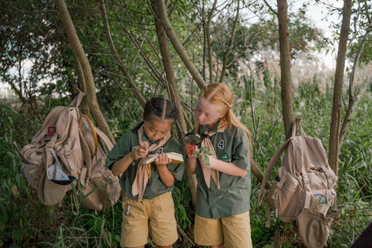 kids creating a nature journal