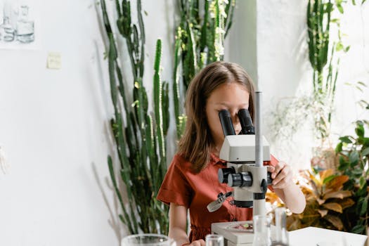 children observing plants