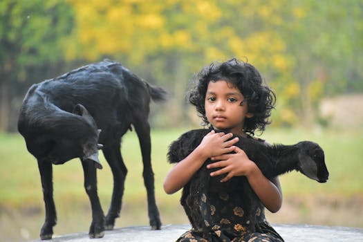 children exploring nature