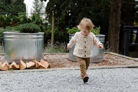 kids exploring a garden