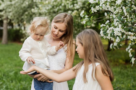 family enjoying a garden scavenger hunt